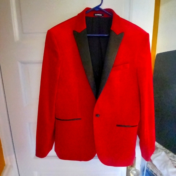 Express Other - New EXPRESS mens TUXEDO JACKET RED 40 slim